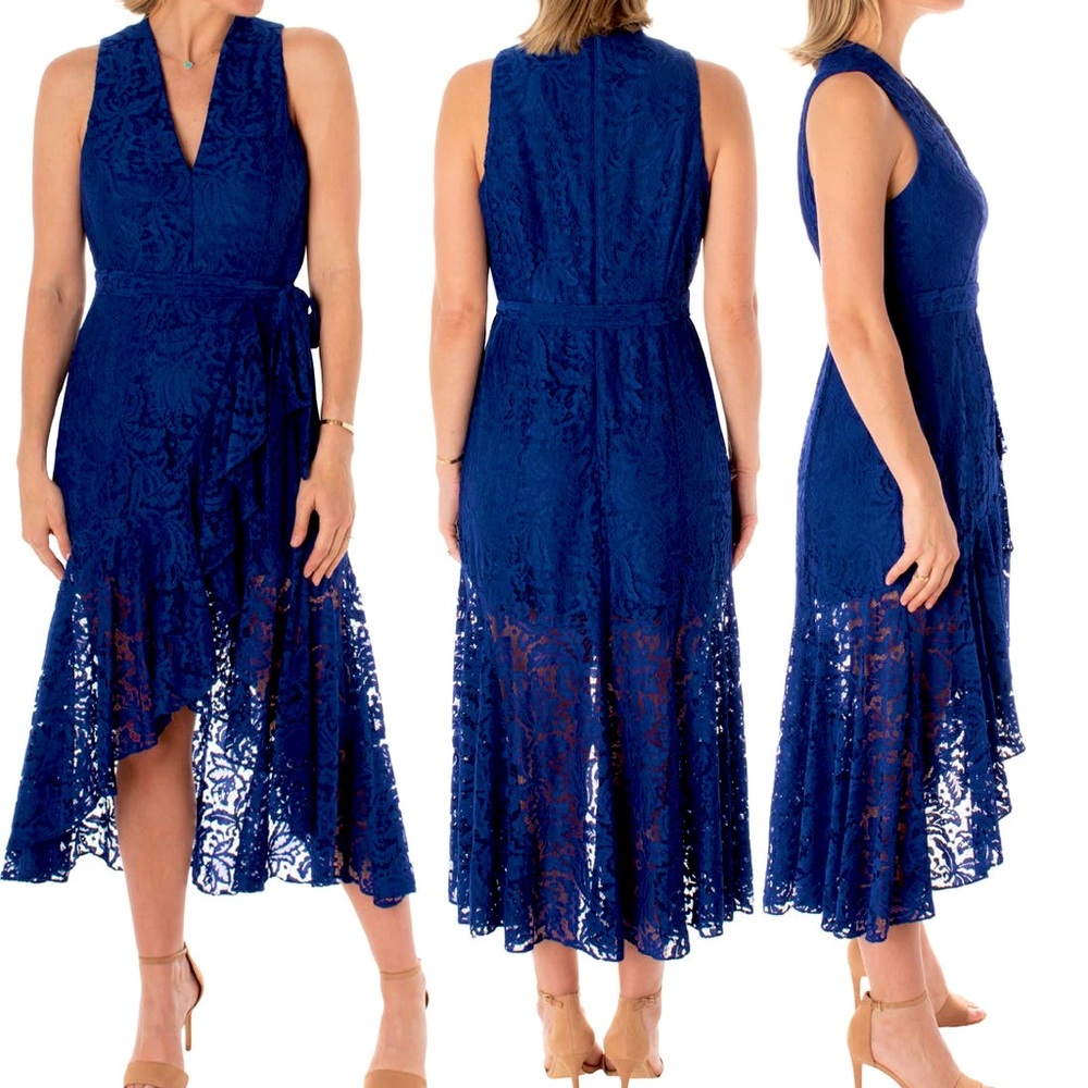 Both SOLD. Taylor blue lace dress.